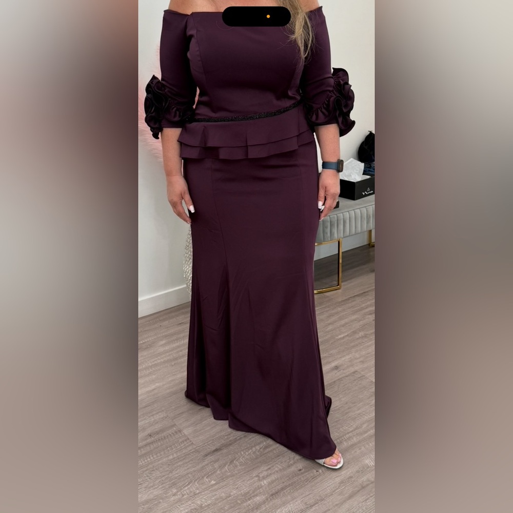 Gio Franco Formal Evening Dress in Plum.  Style 12983